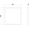 Mexen Brill-S LED Ceiling Panel Surface Mounted 60 x 60 cm, 48W, Neutral - 4000K, 5280 lm, white - L206-060-060-4840-20