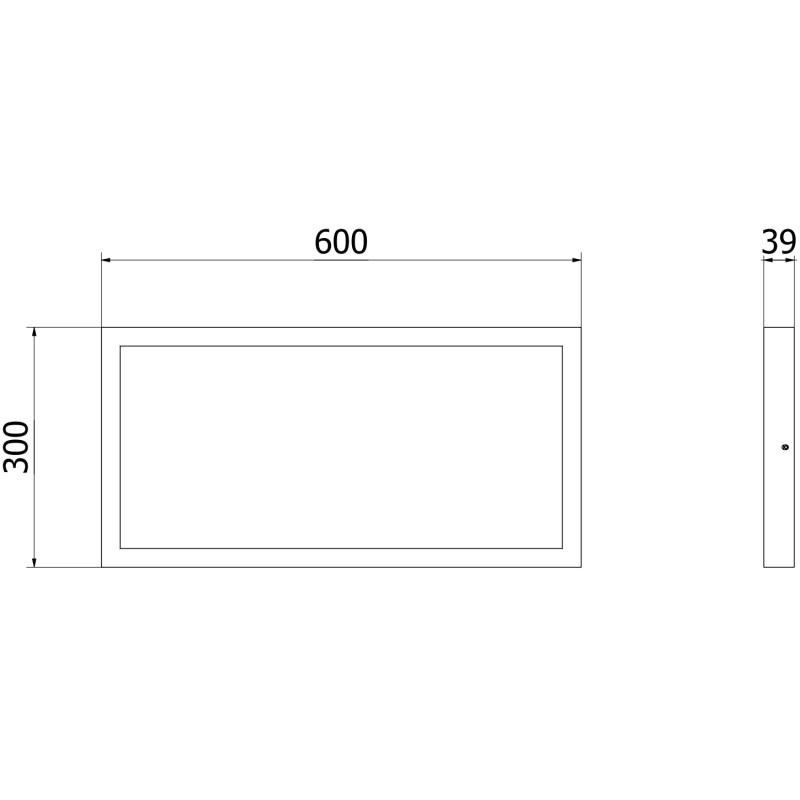 Mexen Brill-S surface-mounted LED ceiling panel 60 x 30 cm, 24W, Neutral - 4000K, 2640 lm, black - L207-060-030-2440-70