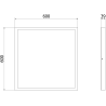 Mexen Brill-S surface-mounted LED ceiling panel 60 x 60 cm, 36W, Neutral - 4000K, 3960 lm, black - L207-060-060-3640-70