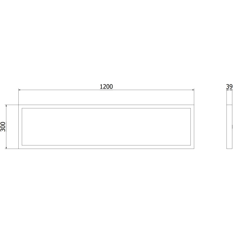 Mexen Brill-S LED Ceiling Panel Surface Mounted 120 x 30 cm, 36W, Neutral - 4000K, 3960 lm, Black - L207-120-030-3640-70