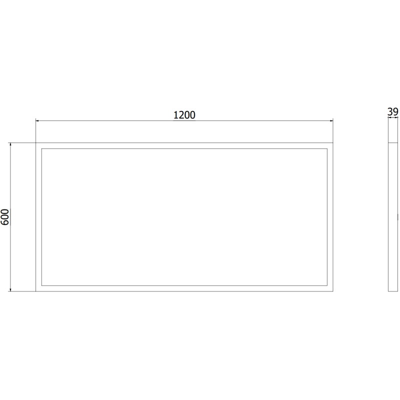Mexen Brill-S LED Ceiling Panel Surface Mounted 120 x 60 cm, 60W, Neutral - 4000K, 6600 lm, Black - L207-120-060-6040-70