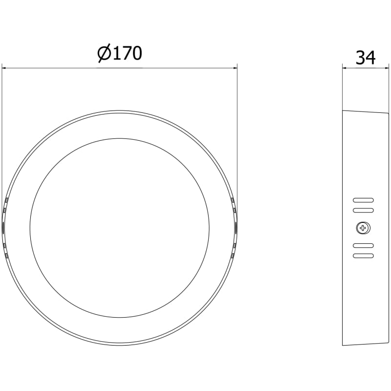 Mexen LDSR LED Ceiling Surface Mounted Fixture, 17 cm, 12W, Neutral - 4000K, 960 lm, Black - L212-017-1240-70