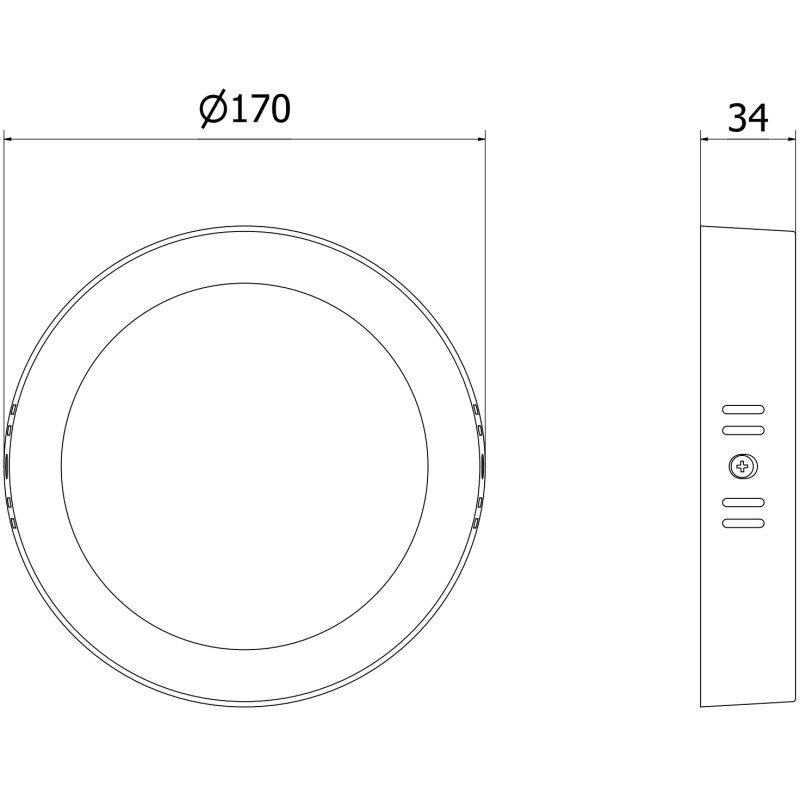 Mexen LDSR LED Ceiling Surface Mounted Light 17 cm, 12W, Cool - 6500K, 1320 lm, White - L212-017-1265-20