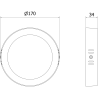 Mexen LDSR LED Ceiling Surface Mounted Light 17 cm, 12W, Cool - 6500K, 1320 lm, White - L212-017-1265-20