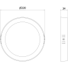 Mexen LDSR Ceiling LED surface-mounted light fixture, 22 cm diameter, 18W, Cold - 6500K, 1980 lm, white - L212-022-1865-20