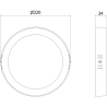Mexen LDSR LED Ceiling Light Surface Mounted, 22 cm, 18W, Cool - 6500K, 1440 lm, Black - L212-022-1865-70