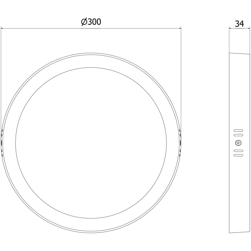 Mexen LDSR LED Ceiling Surface Mounted Fixture 30 cm, 24W, Cold White - 6500K, 1920 lm, Black - L212-030-2465-70