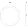 Mexen LDSR LED Ceiling Surface Mounted Fixture 30 cm, 24W, Cold White - 6500K, 1920 lm, Black - L212-030-2465-70