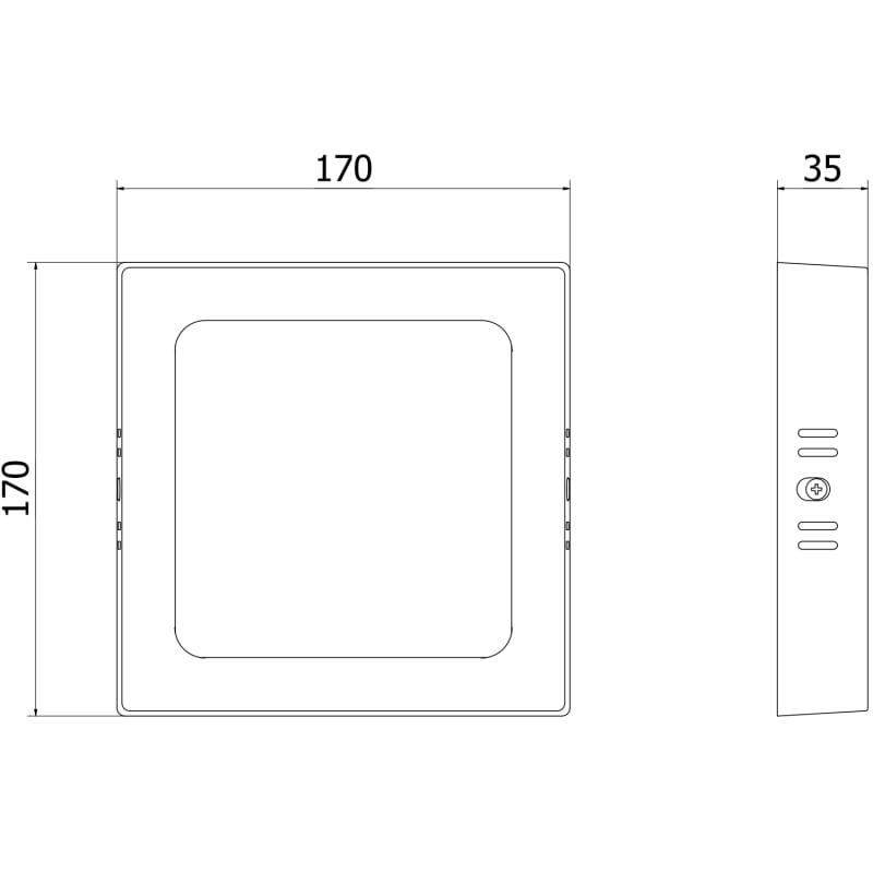 Mexen LDSS Ceiling LED surface-mounted light 17 x 17 cm, 12W, Cool - 6500K, 960 lm, black - L213-017-1265-70