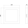 Mexen LDSS LED Ceiling Surface Mount 22 x 22 cm, 18W, Neutral - 4000K, 1980 lm, white - L213-022-1840-20