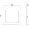 Mexen LDSS surface-mounted LED ceiling lamp 22 x 22 cm, 18W, Cold - 6500K, 1980 lm, white - L213-022-1865-20