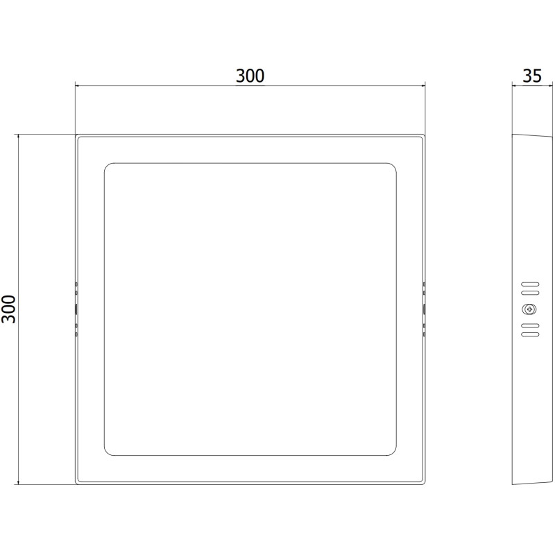 Mexen LDSS LED ceiling surface mount panel 30 x 30 cm, 24W, Neutral - 4000K, 1920 lm, black - L213-030-2440-70