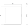 Mexen LDSS LED ceiling surface mount panel 30 x 30 cm, 24W, Neutral - 4000K, 1920 lm, black - L213-030-2440-70