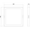 Mexen LDSS LED Ceiling Light Surface Mounted 30 x 30 cm, 24W, Cool - 6500K, 2640 lm, White - L213-030-2465-20