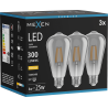 Mexen Vintis 3x LED filament bulb E27, ST64, 4W, Warm - 2700K, 300 lm, smoke - L152-E27-0427-70x03