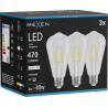 Mexen Vintis 3x LED Filament Bulb E27, ST64, 4W, Neutral - 4000K, 470 lm, clear - L152-E27-0440-00x03