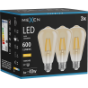 Mexen Vintis 3x LED Filament Bulb E27, ST64, 6W, Warm - 2700K, 600 lm, amber - L152-E27-0627-50x03
