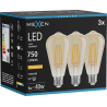 Mexen Vintis 3x filament LED bulb E27, ST64, 8W, Warm - 2200K, 750 lm, amber - L152-E27-0822-50x03