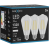 Mexen Vintis 3x LED Filament Bulb E27, ST64, 10W, Neutral - 4000K, 1320 lm, clear - L152-E27-1040-00x03