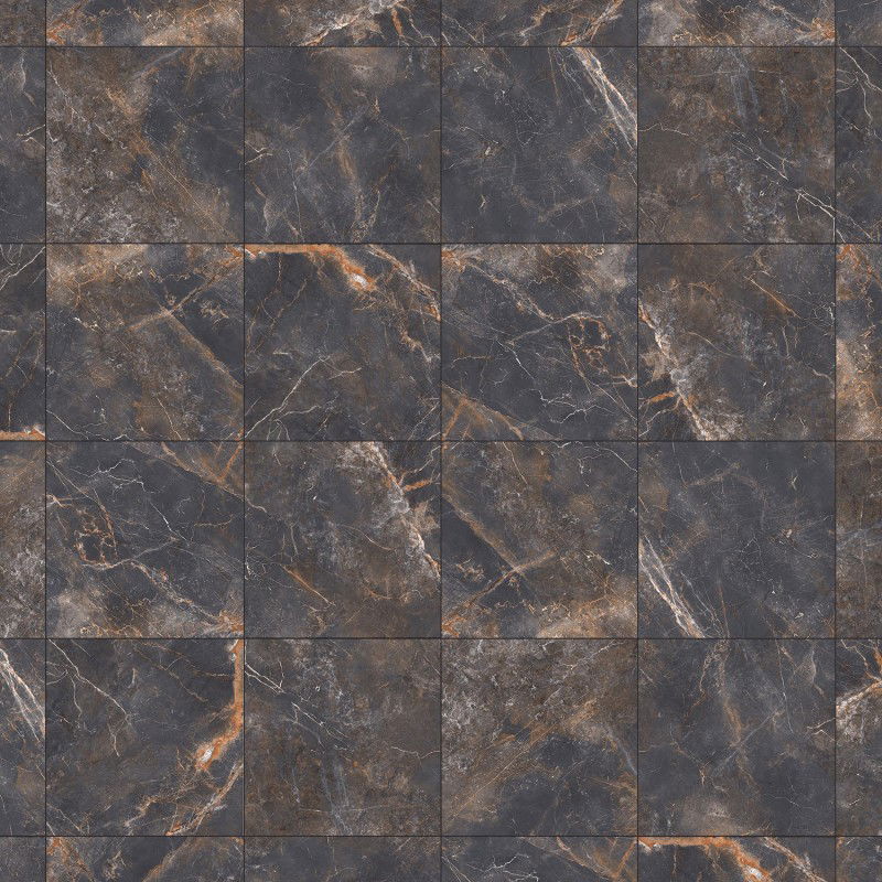 Mexen Visby Black glazed rectified gres G1, floor-wall tile 60 x 60 cm, carving - TL428-060-060-02
