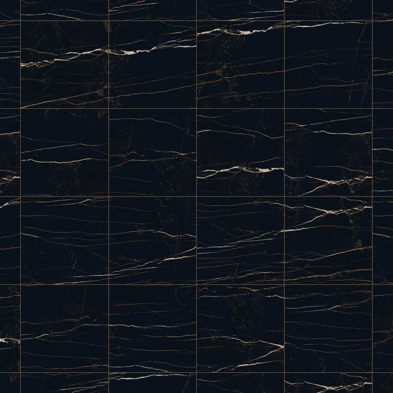Mexen Flamingo Black glazed rectified gres tile G1, floor-wall tile 60 x 60 cm, high gloss - TL215-060-060-00