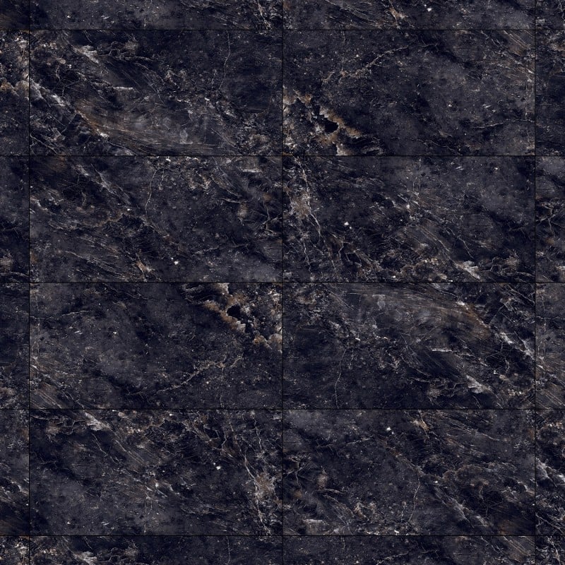 Mexen Rokocha Black glazed rectified porcelain tile G1, 120 x 60 cm, high gloss - TL205-120-060-01
