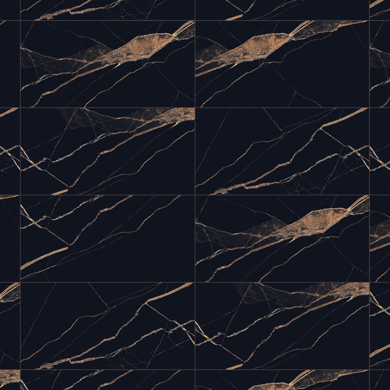 Mexen Fossil Black Glazed Rectified Gres G1, Floor-Wall Tile 120 x 60 cm, High Gloss - TL213-120-060-00