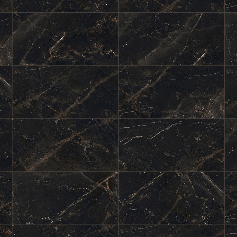 Mexen Marquino Black Glazed Rectified Gres Tile G1, Floor-Wall Tile 120 x 60 cm, High Gloss - TL214-120-060-00