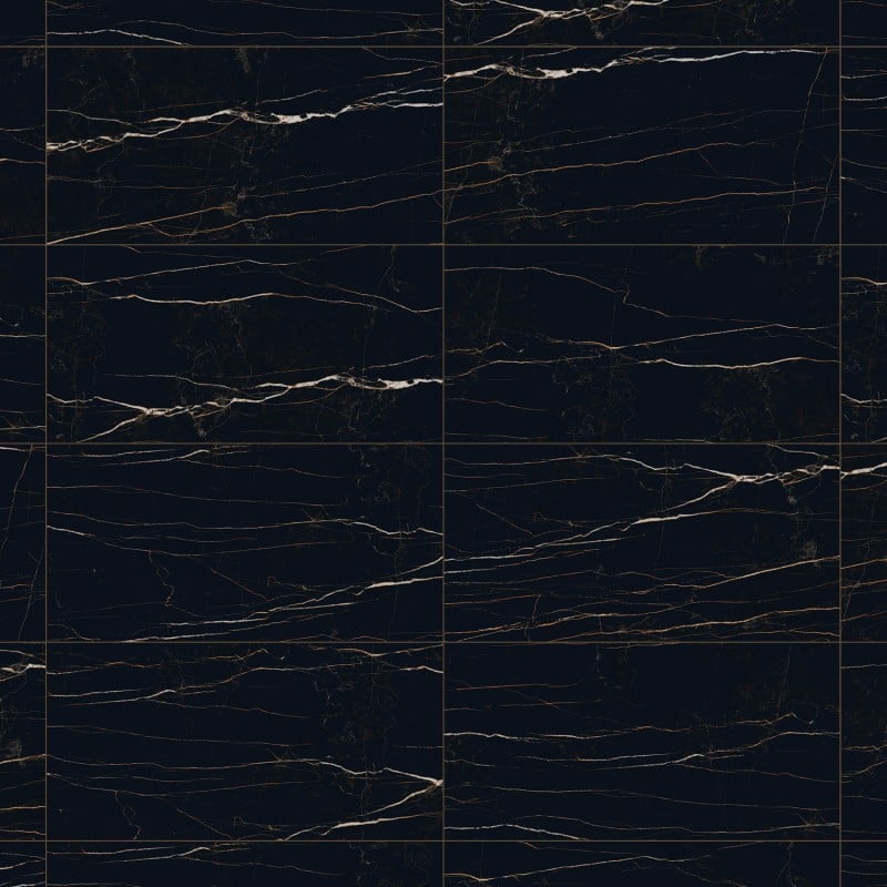 Mexen Flamingo Black glazed rectified gres G1, floor and wall tile 120 x 60 cm, high gloss - TL215-120-060-00