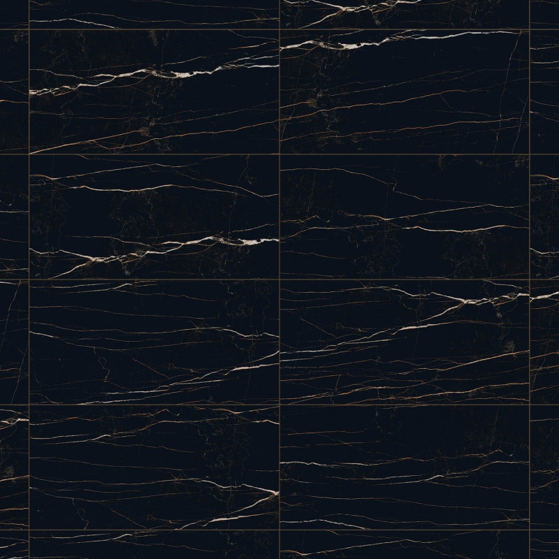 Mexen Flamingo Rectified glazed black gres tile G1, floor-wall tile 120 x 60 cm, high gloss - TL215-120-060-00