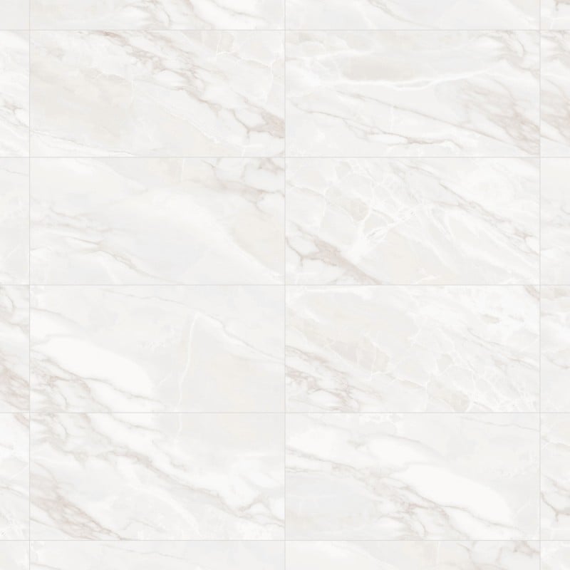 Mexen Sparta Bianco glazed rectified stoneware tile G1, floor-wall tile 120 x 60 cm, gloss - TL101-120-060-00