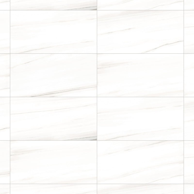 Mexen Lasa White glazed rectified porcelain, floor-wall tile 120 x 60 cm, gloss - TL103-120-060-00