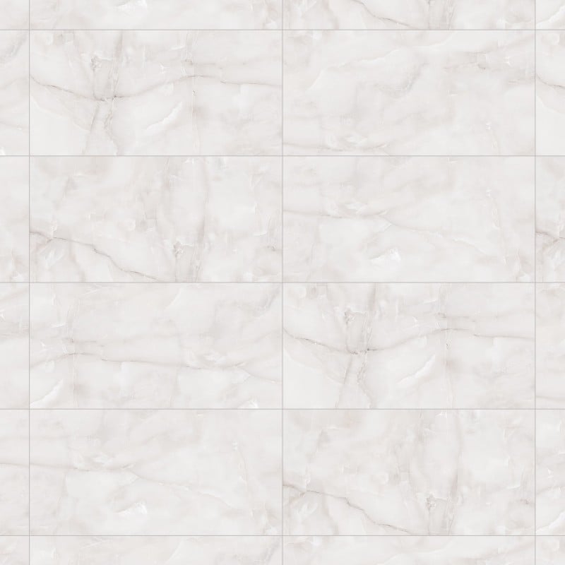 Mexen Robins Bianco glazed porcelain tile rectified G1, floor-wall tile 120 x 60 cm, gloss - TL119-120-060-02