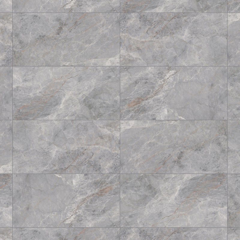 Mexen Tens Grey glazed rectified porcelain tile G1, floor and wall tile 120 x 60 cm, gloss - TL148-120-060-01