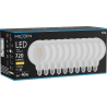 Mexen Vintis 10x LED Filament Bulb E27, G125, 6W, Warm - 2700K, 720 lm, clear - L158-E27-0627-00x10