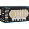 Mexen Vintis 6x Filament LED Bulb E27, G125, 8W, Warm - 2700K, 750 lm, amber - L158-E27-0827-50x06