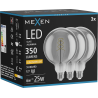 Mexen Vintis 3x LED Spiral Filament Bulb E27, G125, 6W, Warm - 2200K, 350 lm, smoke - L168-E27-0622-70x03