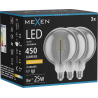 Mexen Vintis 3x Filament Spiral LED Bulb E27, G125, 8W, Warm - 2200K, 450 lm, smoke - L168-E27-0822-70x03