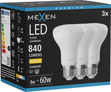 Mexen Nova 3x LED Bulb E27, R63, 8W, Warm - 3000K, 840 lm - L104-E27-0830-01x03