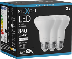 Mexen Nova 3x LED Bulb E27, R63, 8W, Neutral - 4000K, 840 lm - L104-E27-0840-01x03