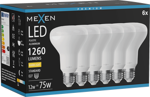 Mexen Nova 6x LED Bulb E27, R80, 12W, Warm - 3000K, 1260 lm - L105-E27-1230-01x06