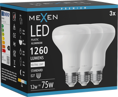 Mexen Nova 3x LED Bulb E27, R80, 12W, Neutral - 4000K, 1260 lm - L105-E27-1240-01x03
