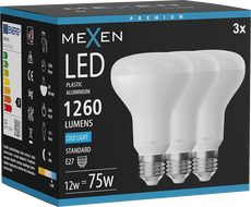 Mexen Nova 3x LED Bulb E27, R80, 12W, Cool - 6500K, 1260 lm - L105-E27-1265-01x03