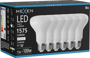 Mexen Nova 6x LED Bulb E27, R80, 15W, Neutral - 4000K, 1575 lm - L105-E27-1540-01x06