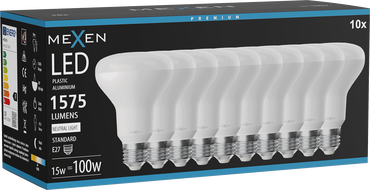 Mexen Nova 10x LED Bulb E27, R80, 15W, Neutral - 4000K, 1575 lm - L105-E27-1540-01x10