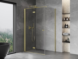 Mexen Mist-F folding shower cabin left 70 x 90 cm, transparent, brushed gold - 8A6T-070-090-55-00-L