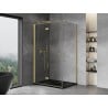 Mexen Mist-F folding shower cabin left 80 x 100 cm, transparent, brushed gold - 8A6T-080-100-55-00-L