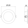 Mexen LDRR ceiling panel downlight LED recessed ø 12 cm, 6W, Neutral - 4000K, 390 lm, black - L210-012-0640-70