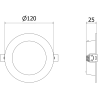 Mexen LDRR recessed LED downlight ceiling panel, 12 cm, 6W, Cold - 6500K, 600 lm, white - L210-012-0665-20