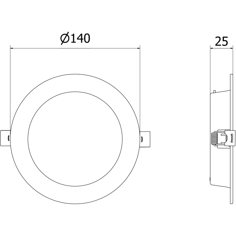 Mexen LDRR recessed LED downlight ceiling panel, 14 cm diameter, 9W, Neutral - 4000K, 990 lm, white - L210-014-0940-20